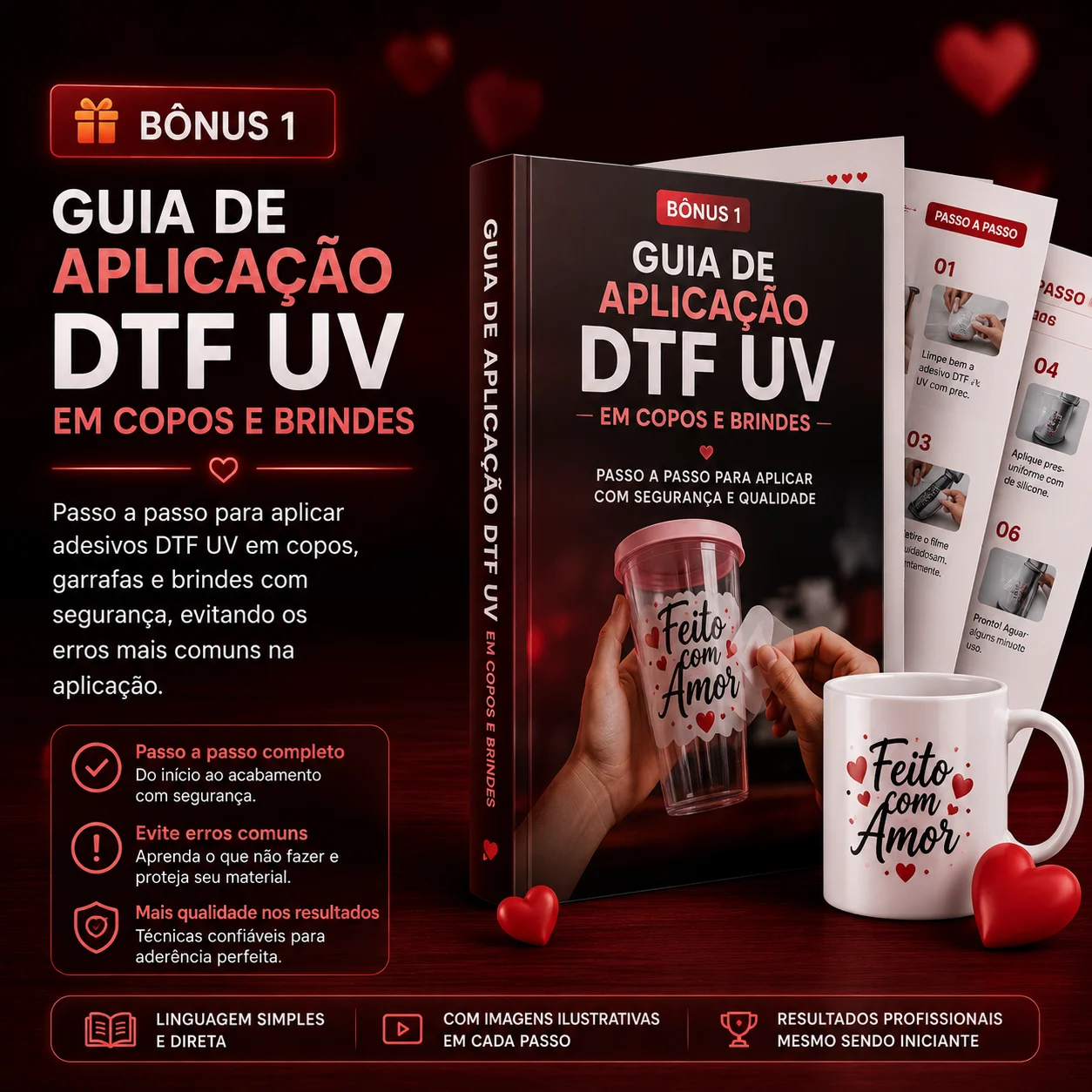 Bonus 1: Guia de Aplicacao DTF UV em Copos e Brindes