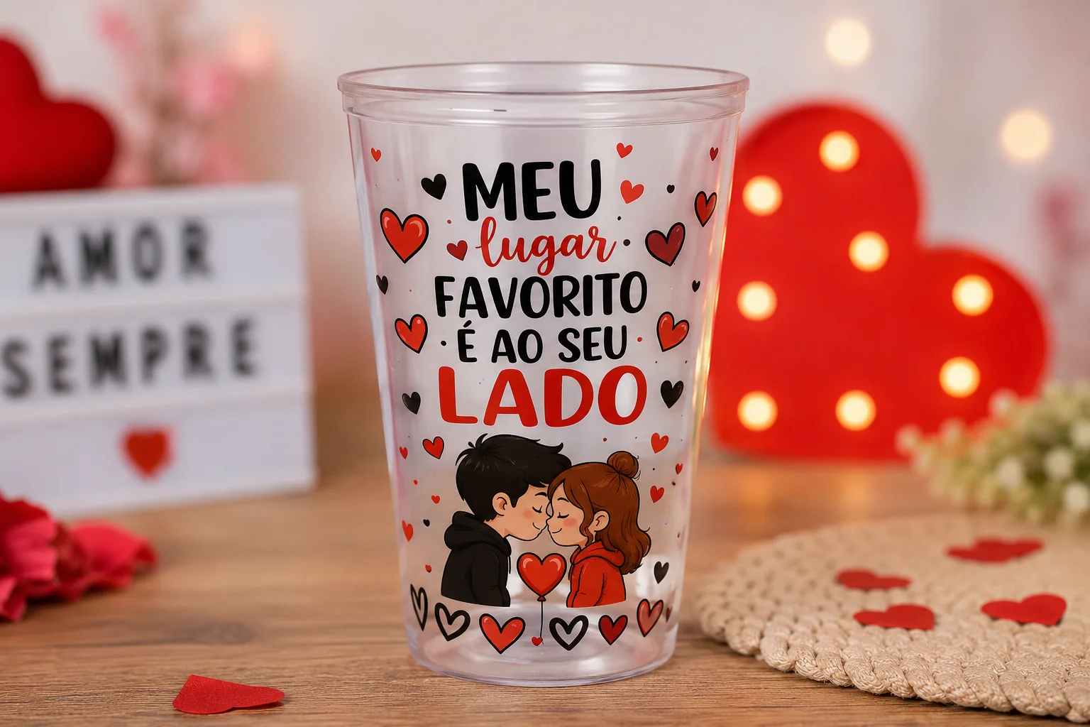 Arte romantica DTF UV Dia dos Namorados