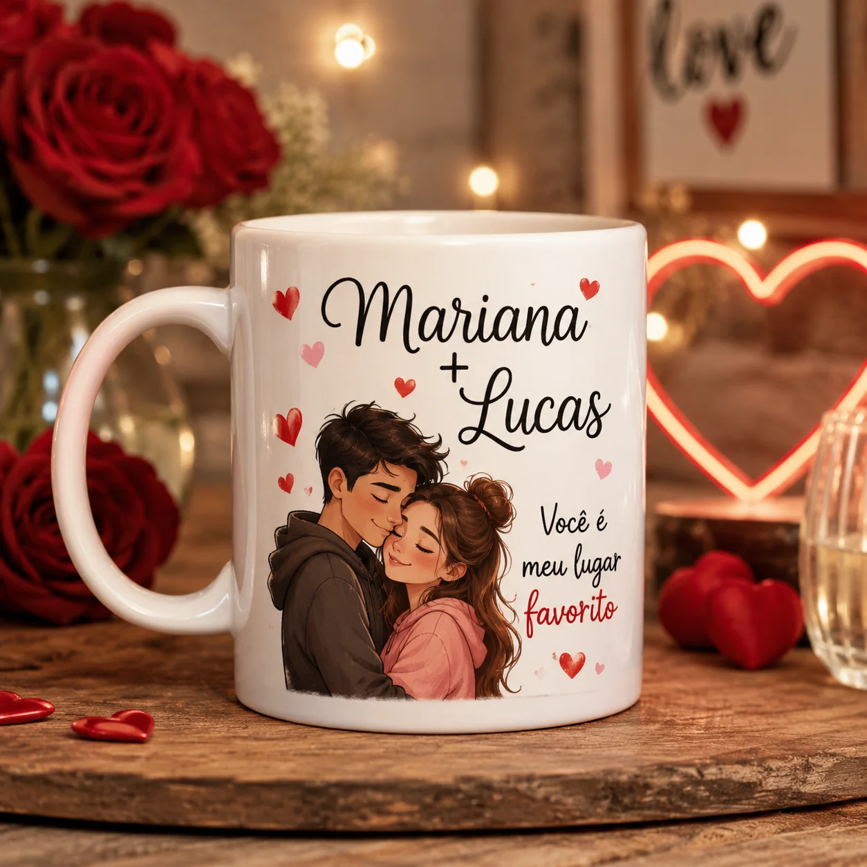 Arte romantica DTF UV Dia dos Namorados